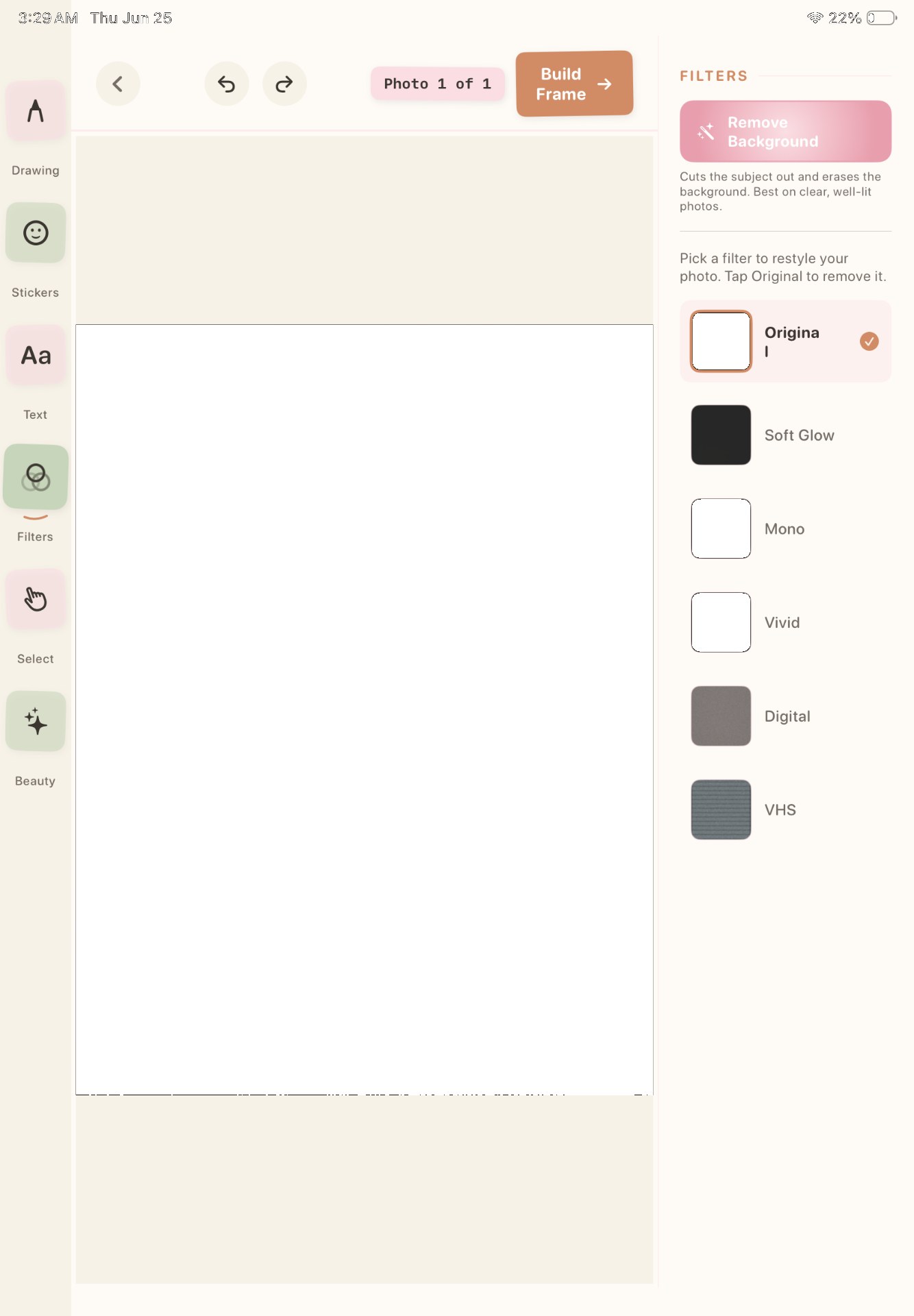 Filters & background removal